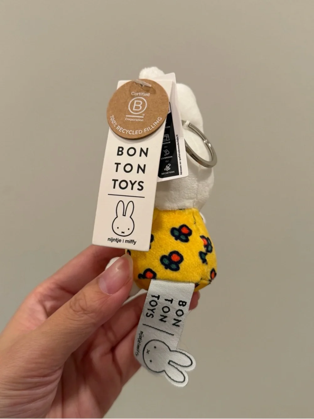 Bon Ton Toys Miffy Plush Rabbit Tulip Dress Keychain - Picture 2 of 2